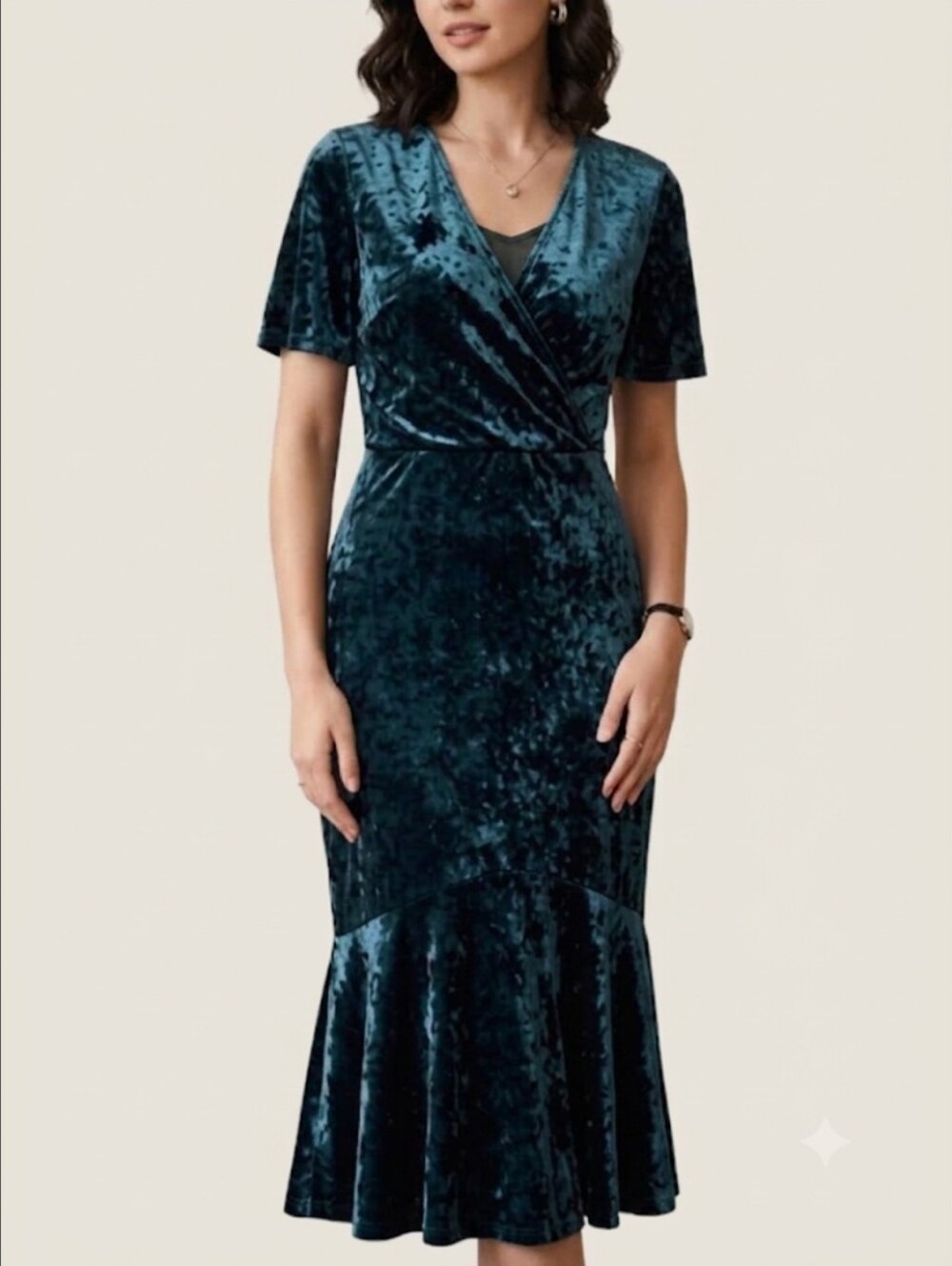 Lauren Ralph Lauren Dark Green Midi Dress Size 6 Cocktail